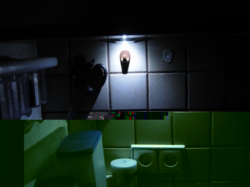 Hier über dem Topflappenhalter neben dem Ofen